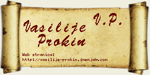 Vasilije Prokin vizit kartica